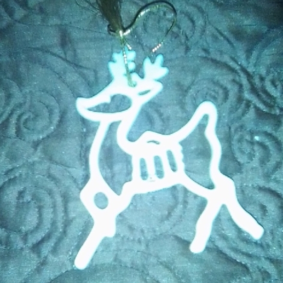 White Reindeer Ornament By Lenox - Picture 1 of 1